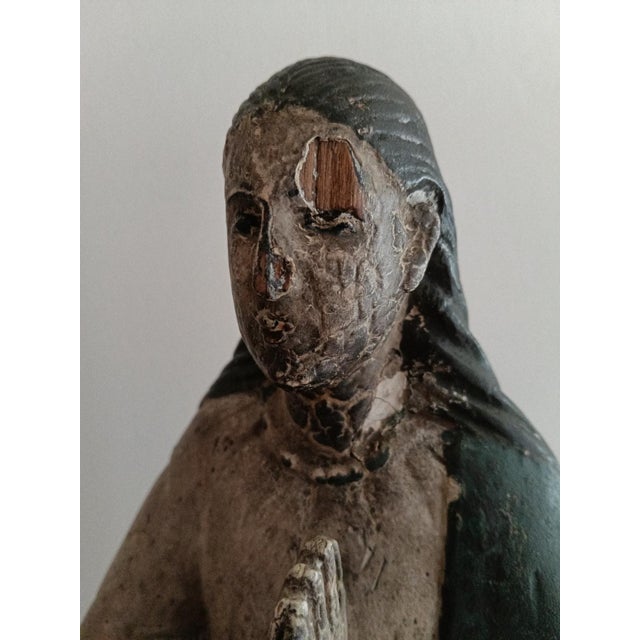 Unknown, Cedar Holy Statue Depicting Our Lady of the Conception ± 1750, 1785., 1800s, Cedar For Sale - Image 13 of 18