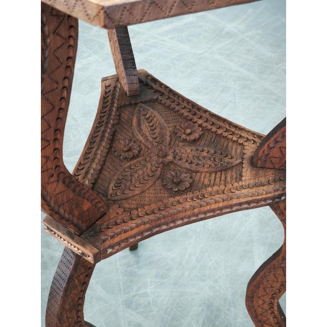 Brown Antique Central European Hand-Carved Beech Side Table, 1890s For Sale - Image 8 of 12
