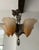 This is an original 1930's Fleur de Lis Art Deco 5 arm chandelier by Lincoln Manufacturing Co. This is in excellent...