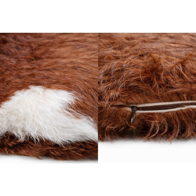 1990s Vintage Natural Sheepskin Cushions, 1990s, Set of 2 For Sale - Image 5 of 6