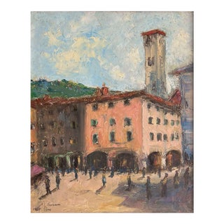 1930s Maurice Vaumousse Cômo Oil on Wood For Sale