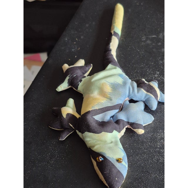 Hand Crafted Textile Treasures- Pair of 1990 Geckos For Sale - Image 15 of 18