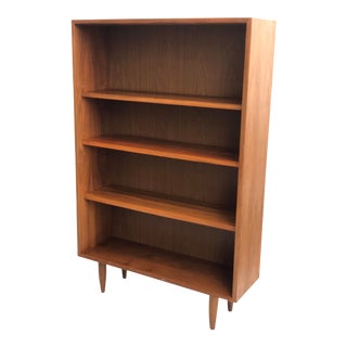 Vintage Mid Century Modern Walnut Bookshelf Case Display Cabinet For Sale
