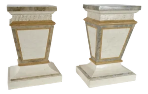 Pair of Tessellated Stone Pedestals in the Style of Maitland Smith