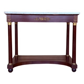 Antique French Empire Fruitwood Console Table with drawer, Early 20th Century For Sale