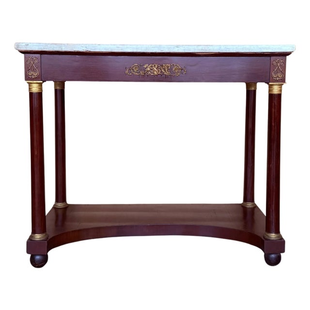 Antique French Empire Fruitwood Console Table with drawer, Early 20th Century For Sale