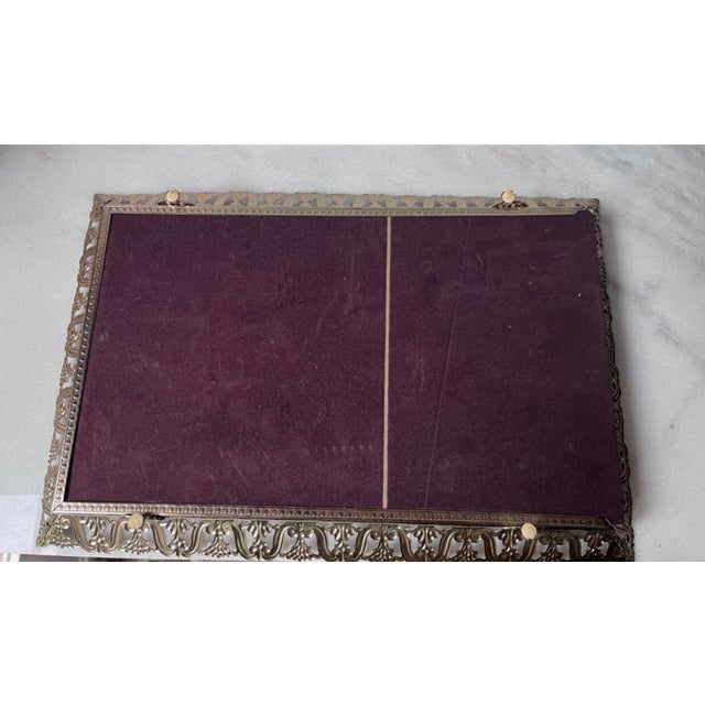 Vintage Gold Filigree Dresser Vanity Mirror Tray With Feet….. For Sale - Image 12 of 15