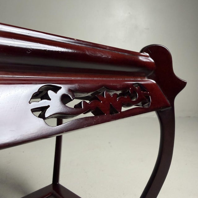 Maroon Japanese Kadāi Plant Stand, Kokutan, 1950s For Sale - Image 8 of 10