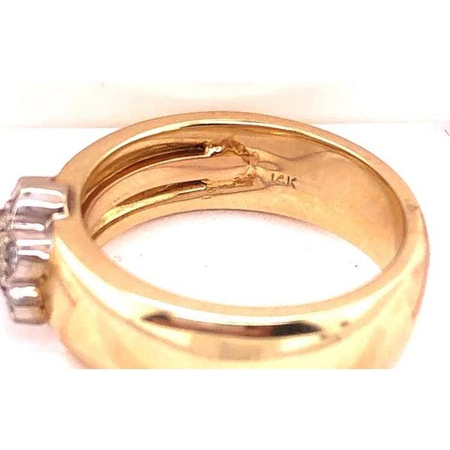 14 Karat Two-Tone Yellow and White Gold With Diamond Flower Ring 0.50 TDW, Size 6 For Sale - Image 10 of 12
