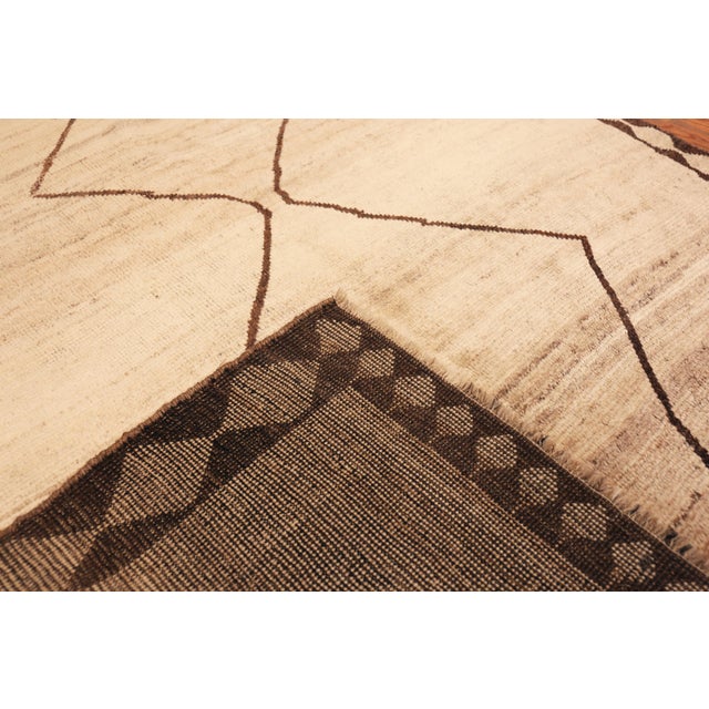 Ivory Nazmiyal Collection Vintage Persian Gabbeh Rug For Sale - Image 8 of 8