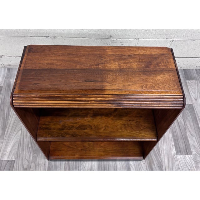 Brown Vintage Art Deco Waterfall Style Oak Bookcase For Sale - Image 8 of 8