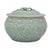 Celadon VTG Chinese Longquan Style Celadon Lidded Jar Relief Floral Round Form 8" For Sale - Image 8 of 13