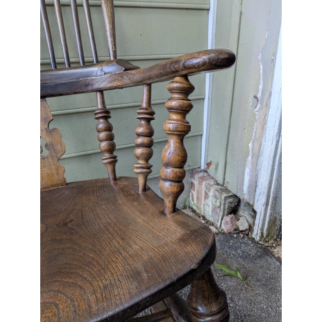 Wood 19th Century Antique Windsor Rocking Chair For Sale - Image 7 of 11