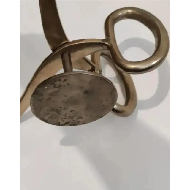 Vintage Brass Decorative Ice Block Tongs Towel Bar For Sale In Atlanta - Image 6 of 10