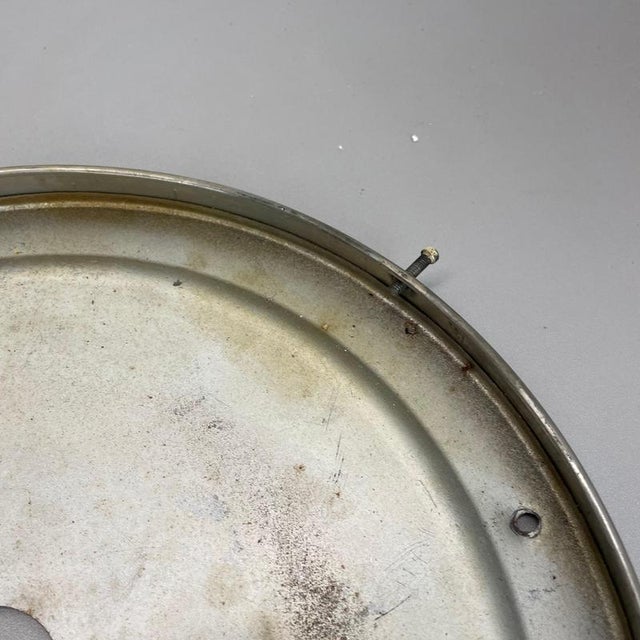Large Modernist Art Deco Metal Plafoniere Flush Mount, France, 1920s For Sale - Image 12 of 18