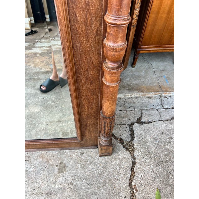 Wood French 19th Century Louis XIII Walnut Château Wall Mirror For Sale - Image 7 of 12