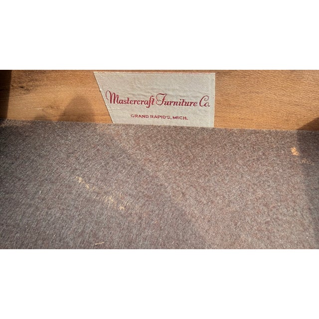 Vintage Mastercraft Burl Wood & Brass Expandable Bar Cabinet on Casters For Sale - Image 11 of 14