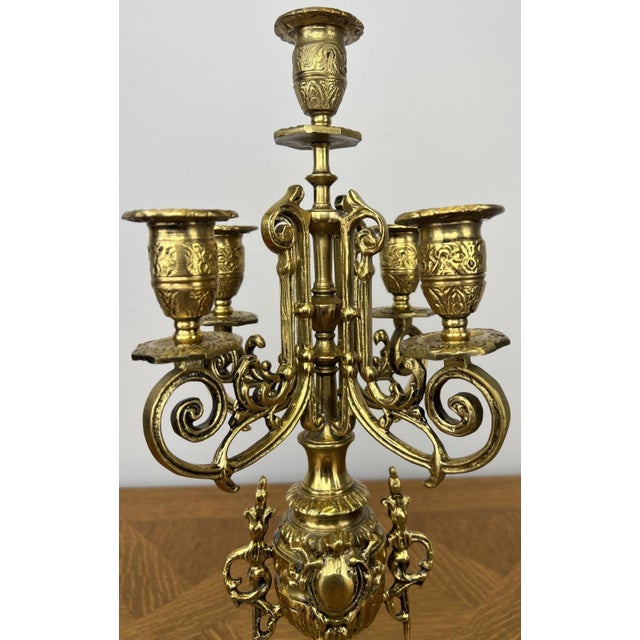 Vintage Candleholders in Brass, Set of 2 For Sale - Image 5 of 12