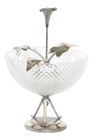 North American Silver Plated / Cut Crystal Centerpiece