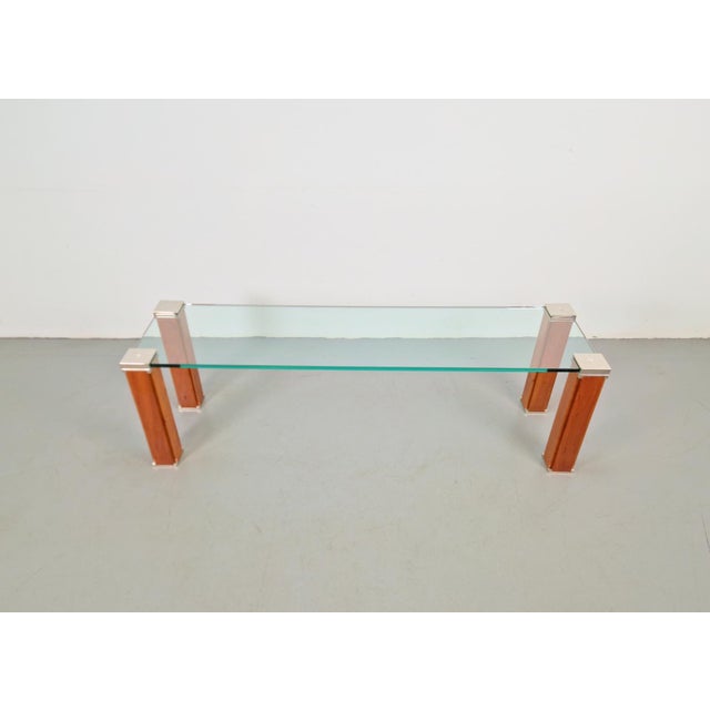1980s Pioneer T66 Cherry Wood & Glass Side Table from Peter Ghyczy, 1980s For Sale - Image 5 of 16