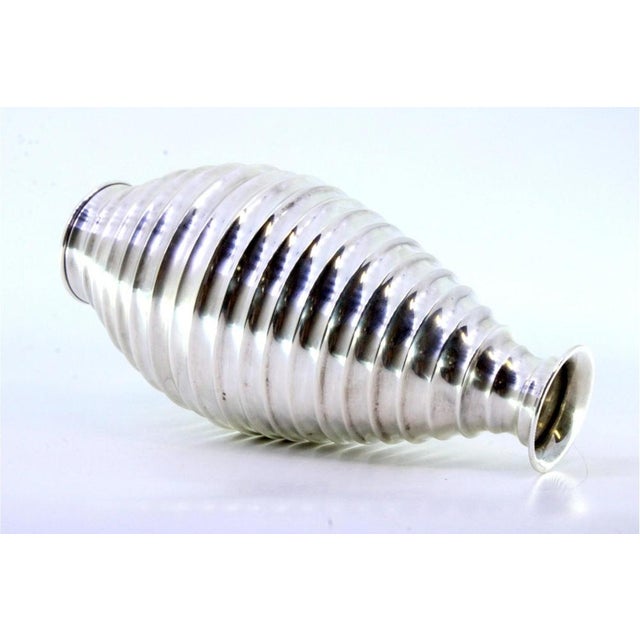 Honeycomb-Shaped Silver Jug with Circular Gradient Stripes For Sale - Image 4 of 6