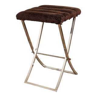 Vintage Modern Chrome Counter Stool For Sale
