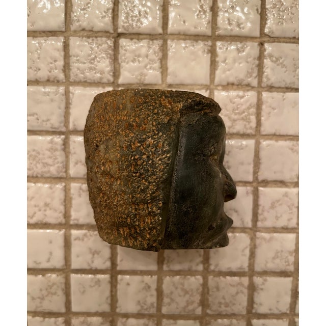 Authentic Antique African Sculpture - Green Soapstone - Unique Small Size For Sale - Image 9 of 11