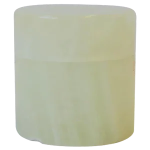 Italian White Onyx Marble Round Box