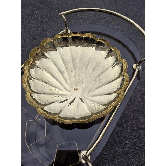 Metal Hand-Embossed Shell Tray in Hammered Brass with Drawers, Florence, 1950s For Sale - Image 7 of 9