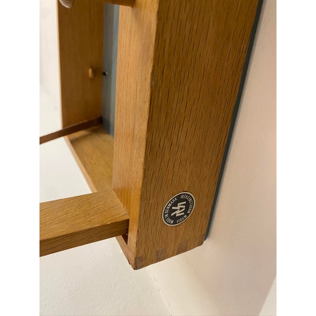 Oak and Leather Folding Wall Valets from Adam Hoff & Poul Østergaard, 1960s, Set of 2 For Sale - Image 3 of 5