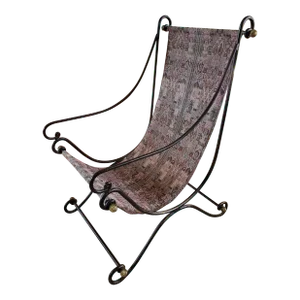 David Hicks English Iron Scroll Accent Chair