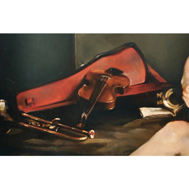 Guitar - Francesca Strino - Oil on Canvas - Italy For Sale - Image 3 of 7