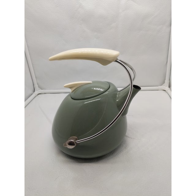 Vintage Noritake Colorwave MidCentury Modern Green Atomic Metal Enamel