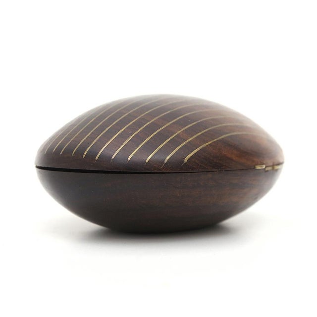 Wooden and Brass Clamshell Boxes, 1960s , Set of 3 For Sale - Image 13 of 15