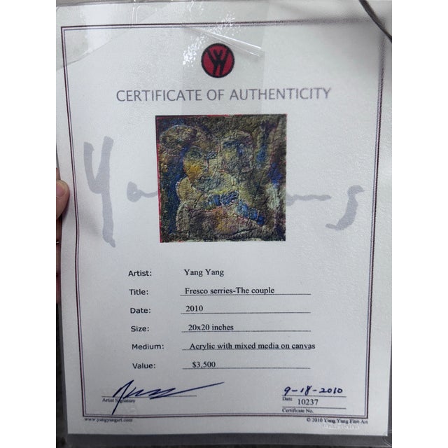 Early 21st Century Circa 2010 Yang Yang Fresco Serries-the Couple For Sale - Image 5 of 12