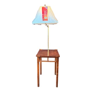 Vintage Floor Lamp Table For Sale
