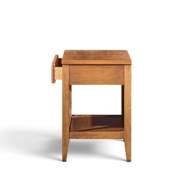 Mid 20th Century Broyhill Brasilia Mid Century Walnut and Brass Nightstands - Pair For Sale - Image 5 of 11