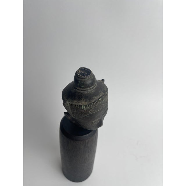 Metal 18th Century Ayutthaya Bronze Thai Buddha Head For Sale - Image 7 of 7