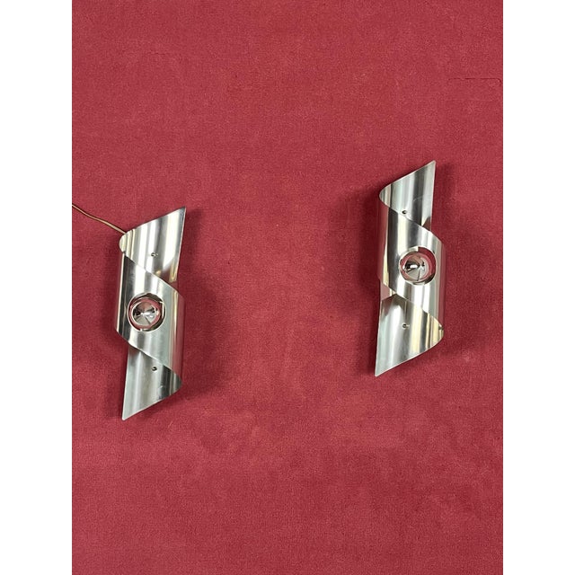 Mid-Century Modern Steel Wall Lamps, 1960s, Set of 2 For Sale - Image 10 of 14