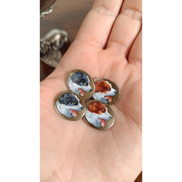 Splendid pair of cufflinks made in Italy around the mid-20th century, as evidenced by the silver hallmark with the wording...