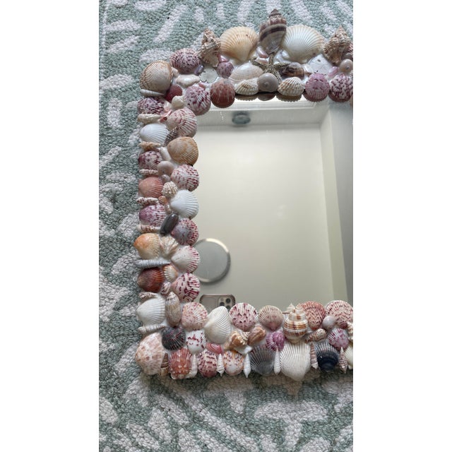 Handmade 1980s Vintage Seashell Mirror For Sale - Image 4 of 9