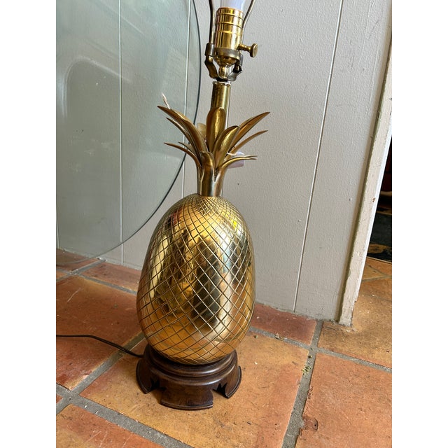 Vintage Frederick Cooper Brass Pineapple Table Lamp For Sale - Image 11 of 14
