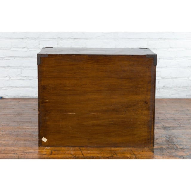 19th Century Korean Brown Wood & Black Iron Hardware Side Cabinet For Sale In New York - Image 6 of 13