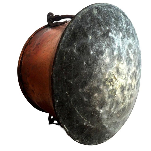 Late Victorian Hand-Hammered Copper Cauldron Pot For Sale - Image 9 of 9