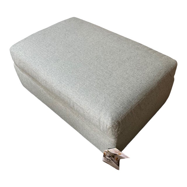 C. R. Laine Studio Ottoman 1444-17 in Thibaut Everly Spa Blue Fabric For Sale