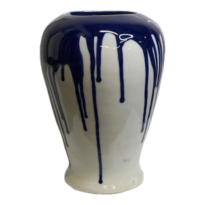 Late 20th Century Cobalt Blue and White Vase