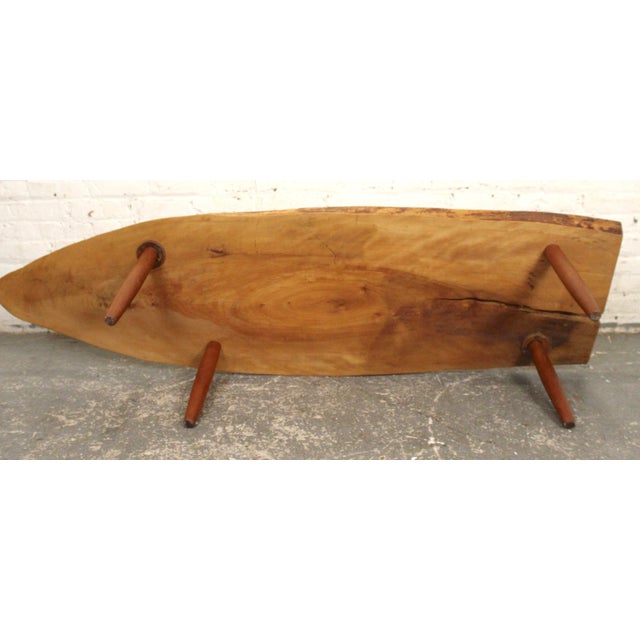Mid 20th Century Live Edge Coffee Table W/ Butterfly Notch For Sale - Image 9 of 11