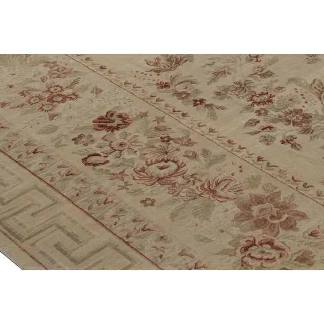 Traditional Rug & Kilim’s European Axminster Style Rug in Cream With Floral Patterns For Sale - Image 3 of 7