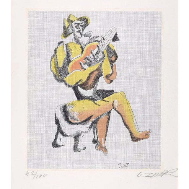 Le Guitariste - Original Etching by Ossip Zadkine - 1966 1966 For Sale - Image 4 of 4