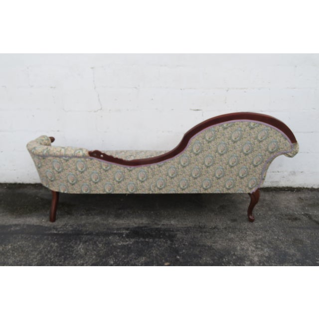 French Hand Carved Mahogany Chaise Lounge 6251 For Sale - Image 9 of 18